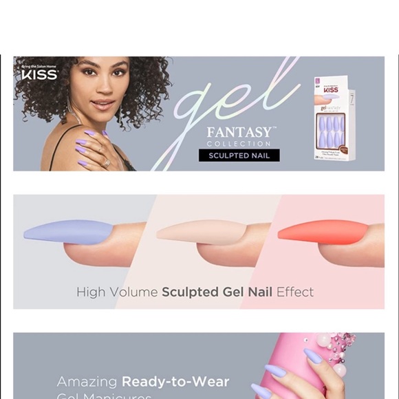 KISS GEL FANTASY (3) packages LOT (84 nails) HIGH VOLUME GEL NAILS 79948 - Picture 7 of 10